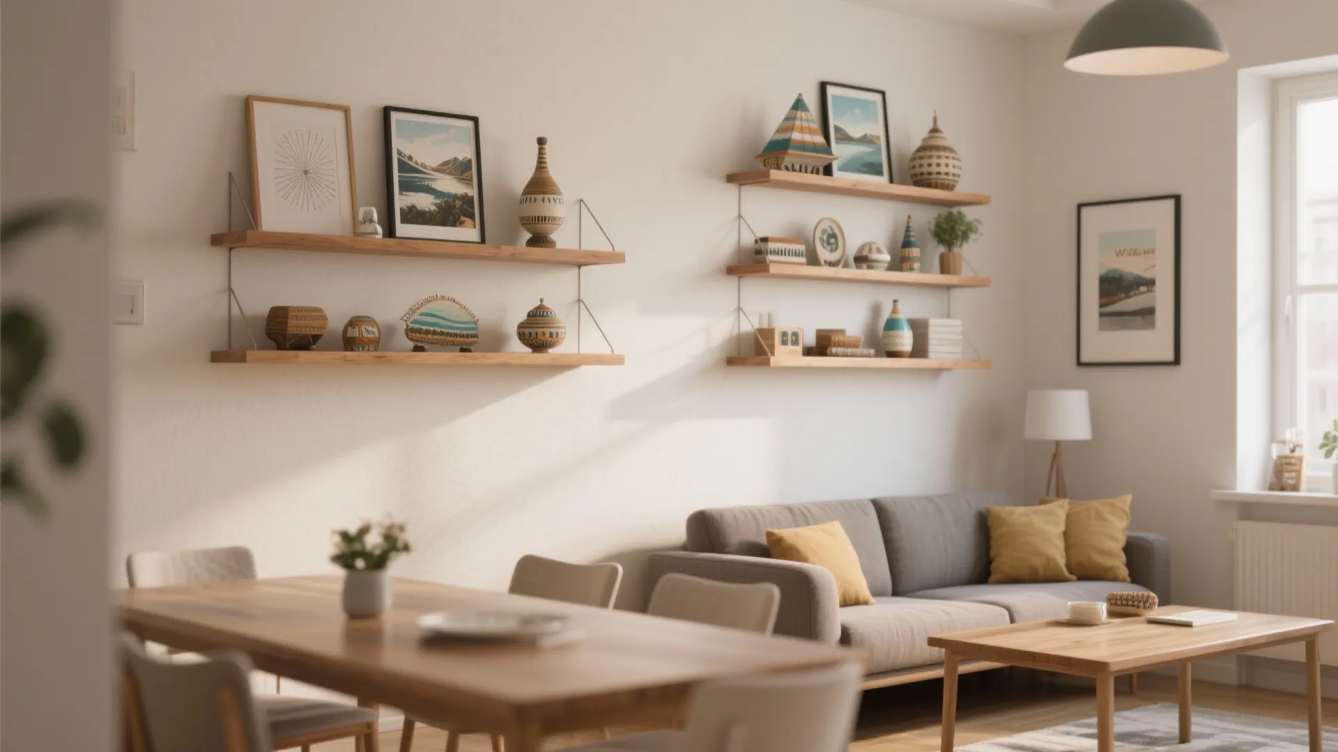 Floating Shelves as Transition Elements