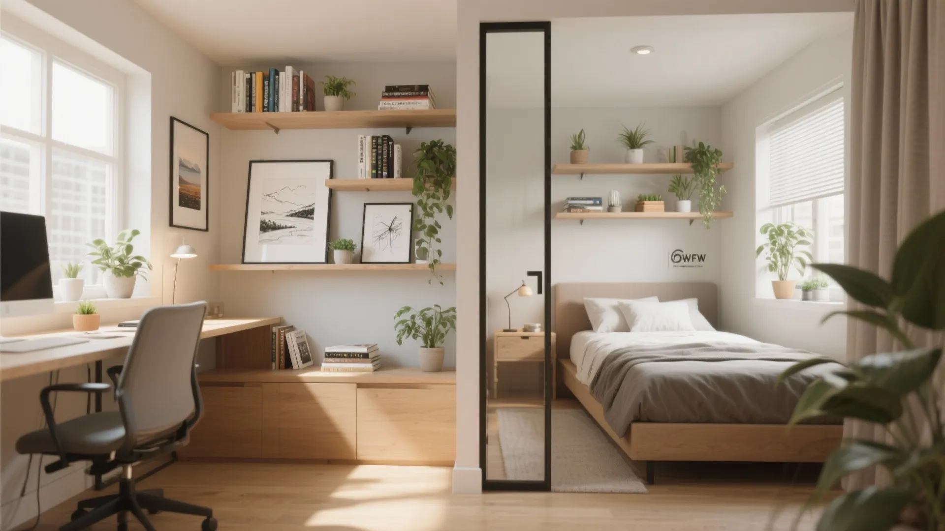 Floating Shelves as Divider