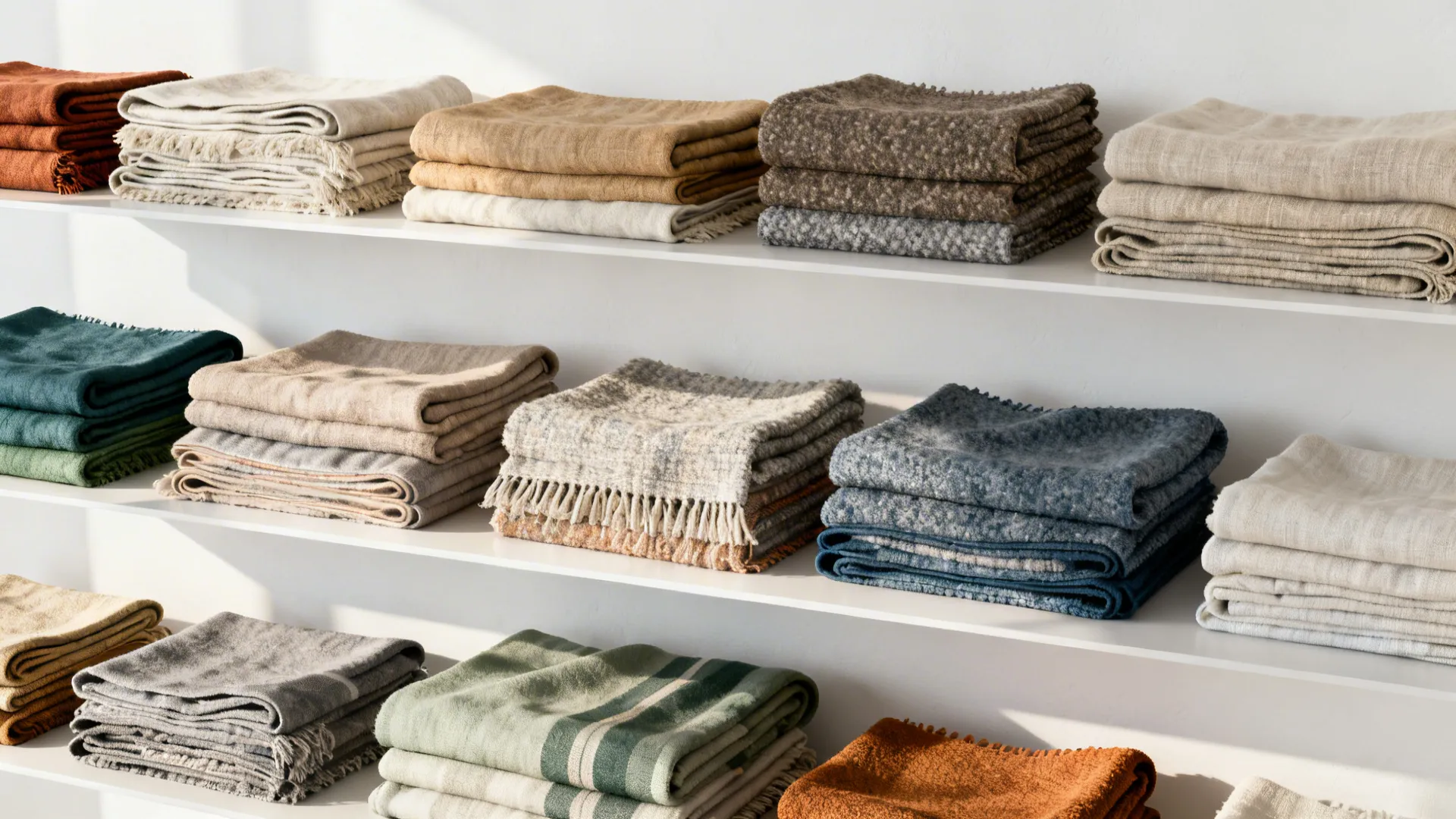 3. Floating Shelves with Folded Displays