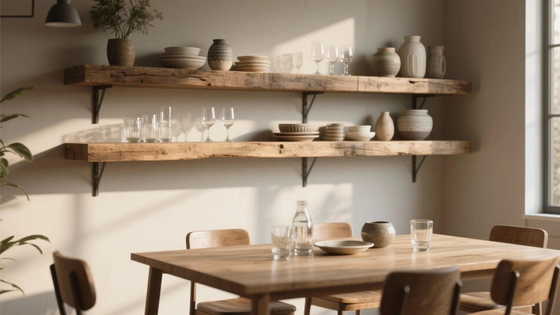 3. Floating Shelves for Glassware