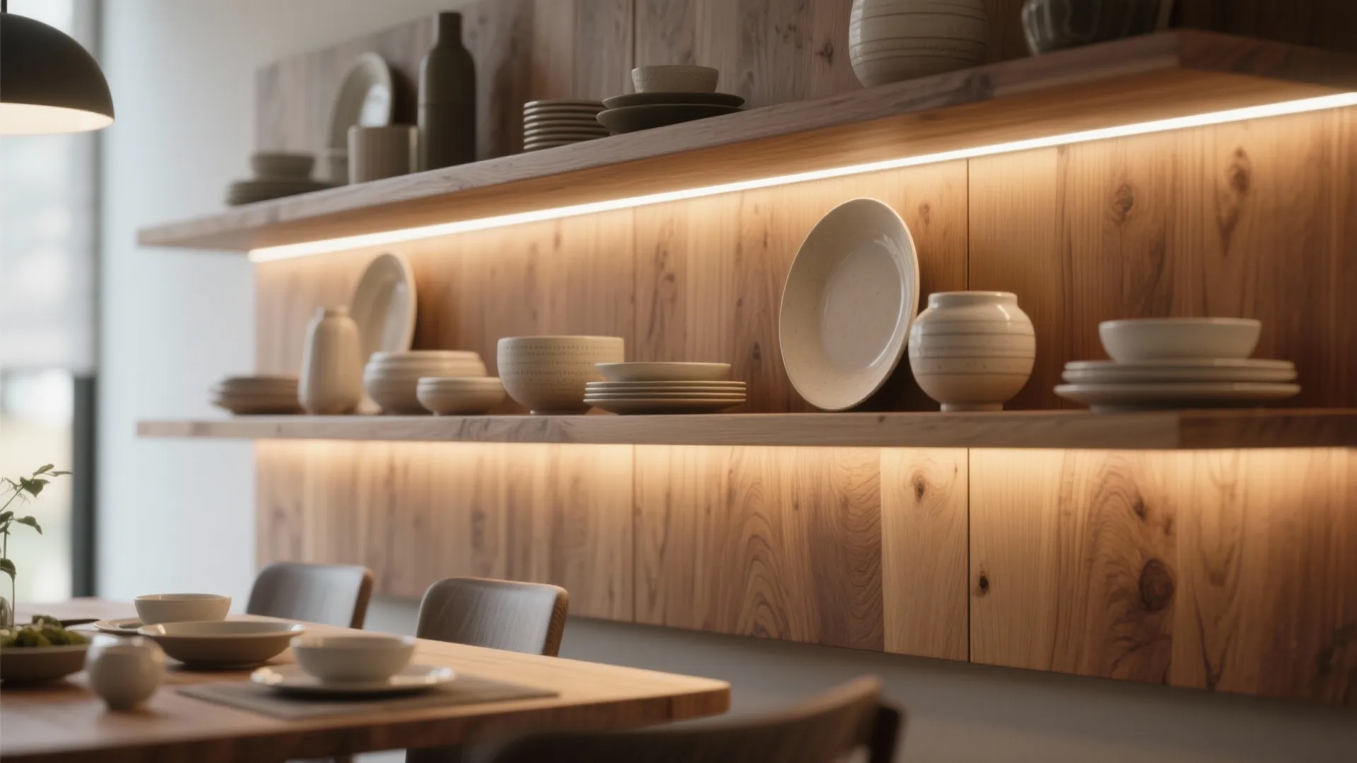 1. Floating Shelves with a Twist