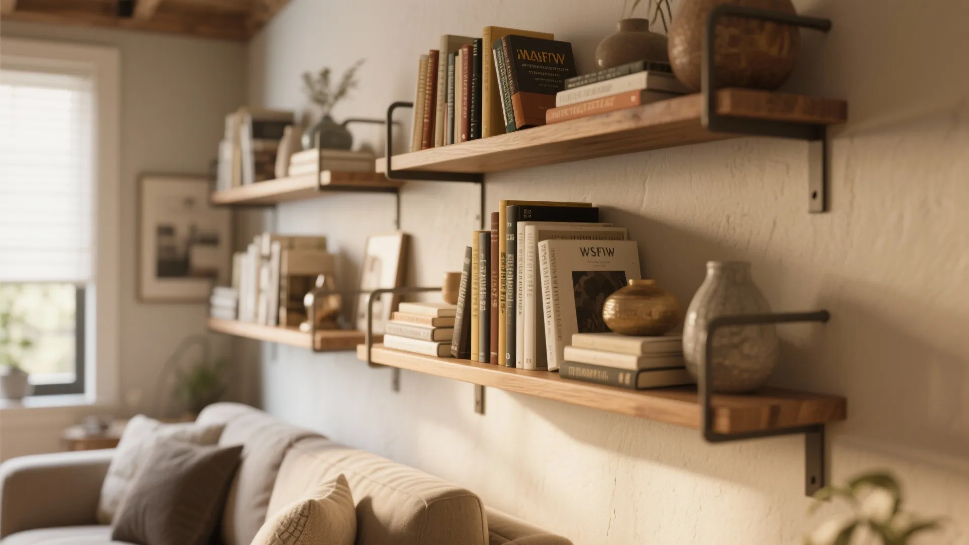 Floating Shelves for Vertical Storage