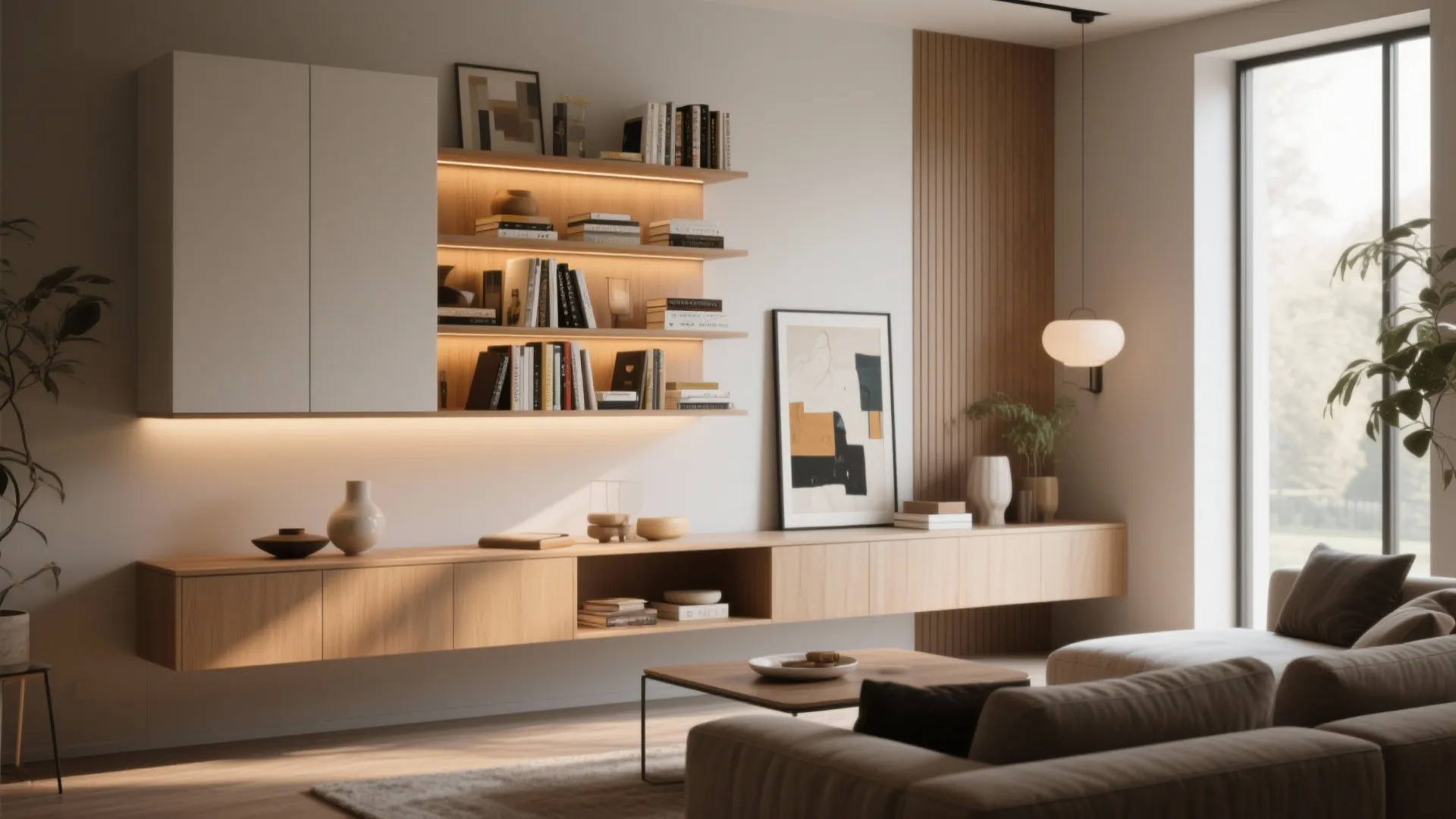 7. Floating Shelves and Built-ins