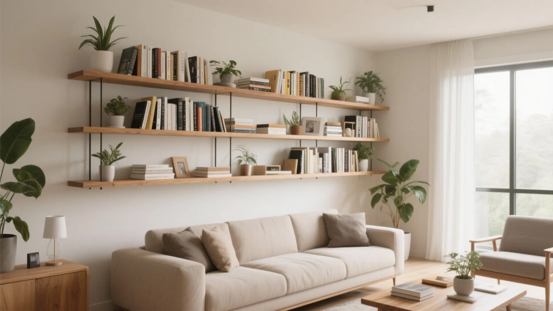 2. Floating Shelves for Vertical Storage