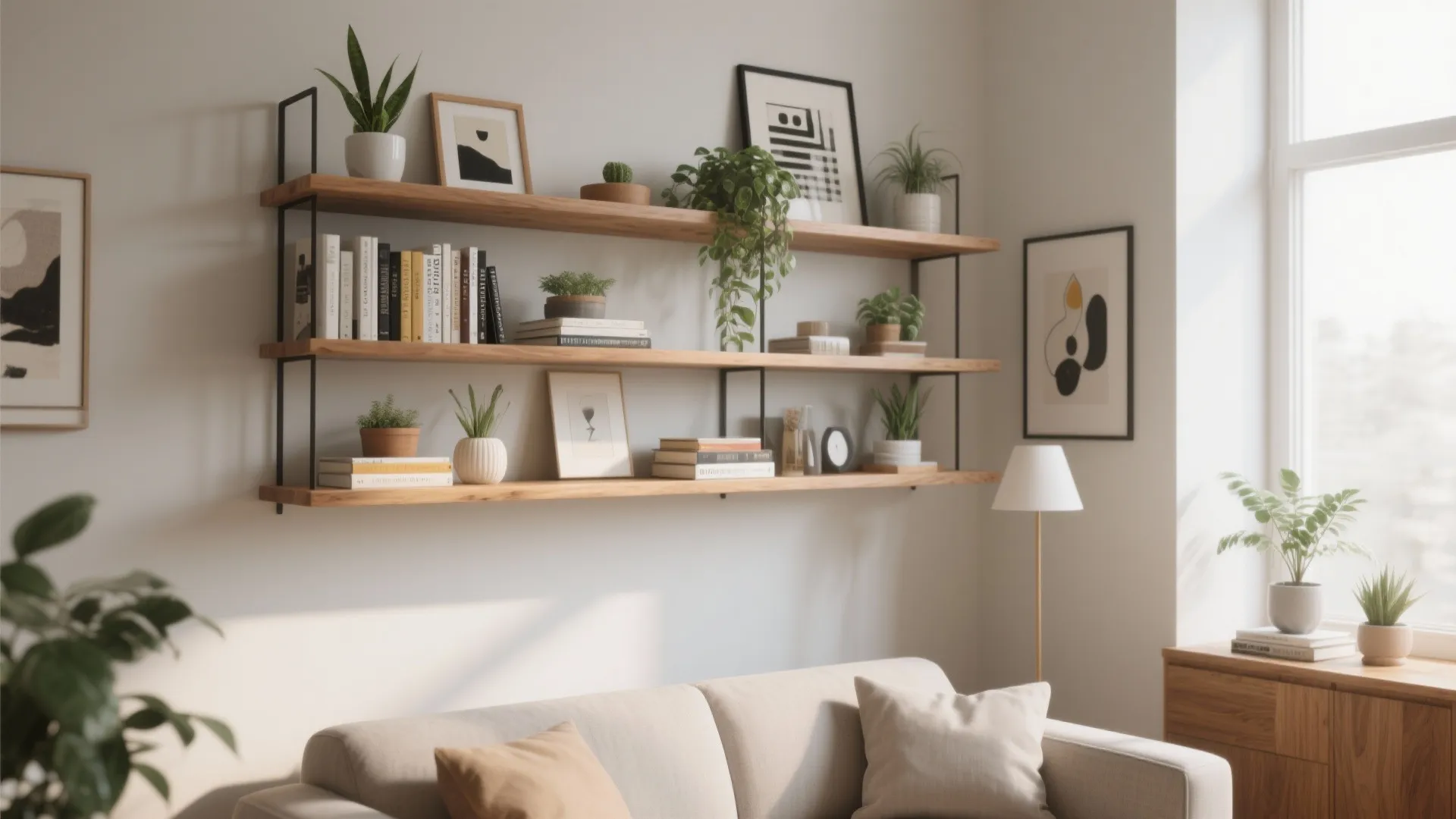 4. Floating Shelves and Wall Storage