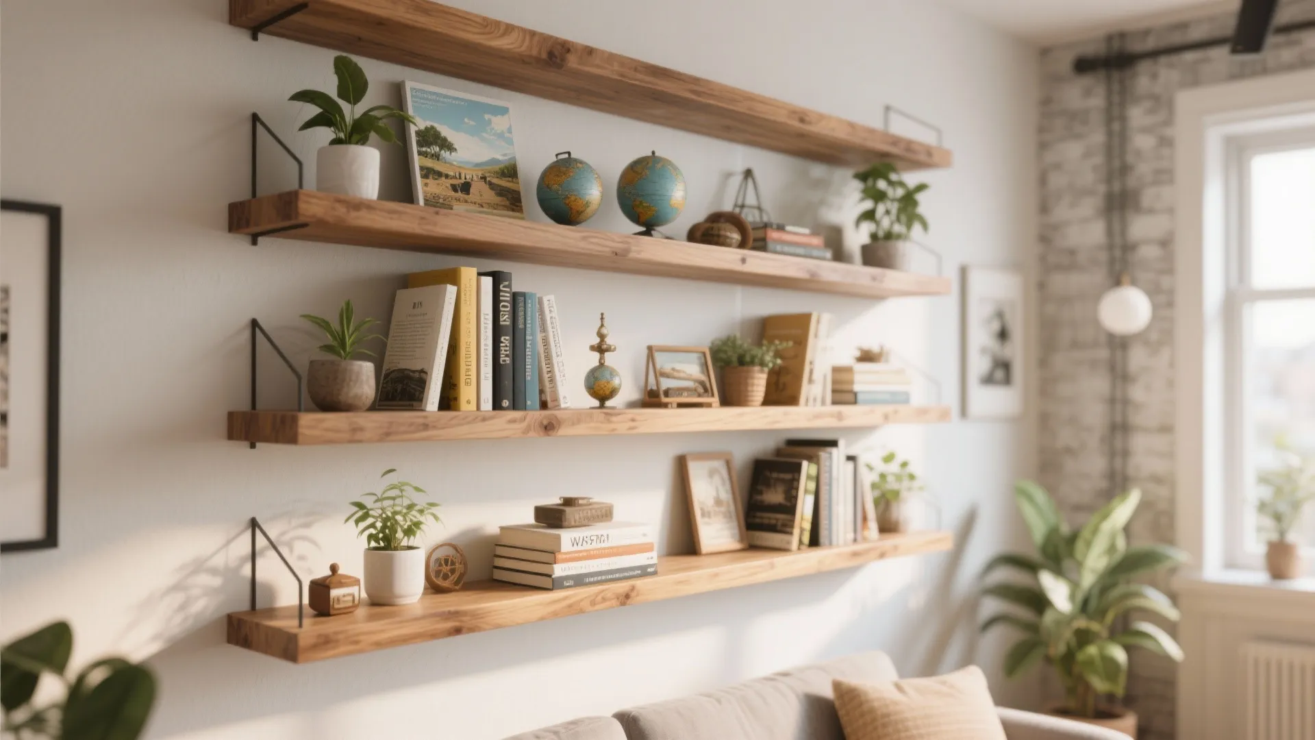 Floating Shelves for Functional Display