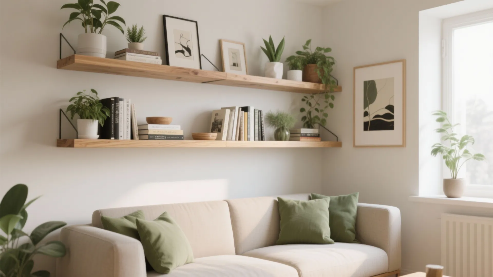 Floating Shelves for Vertical Storage