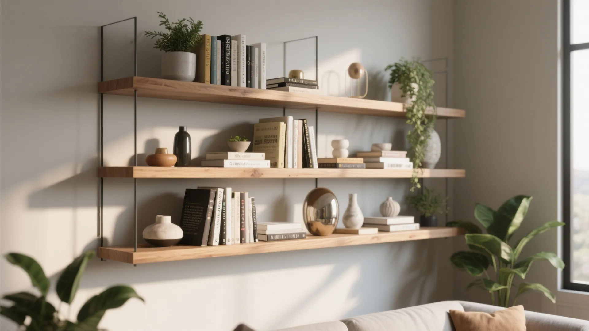 Floating shelves for vertical storage