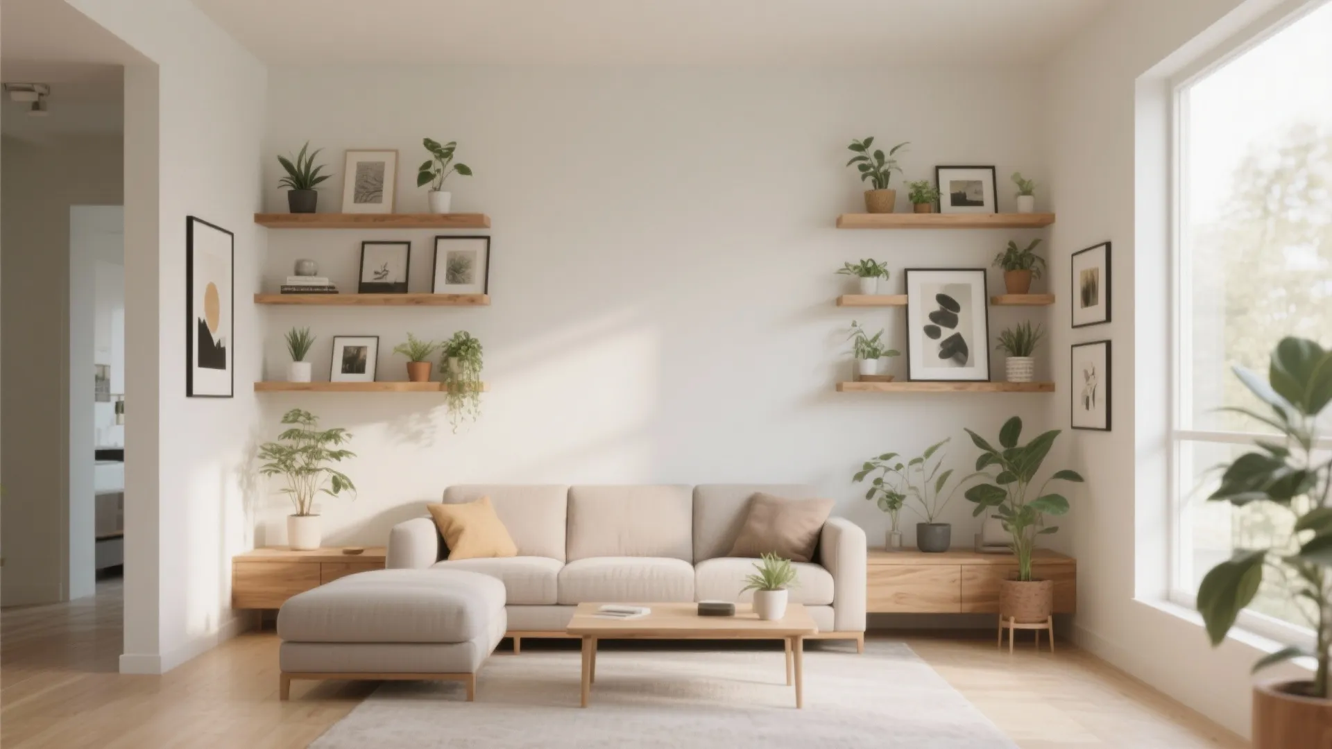 4. Floating Shelves for Vertical Space