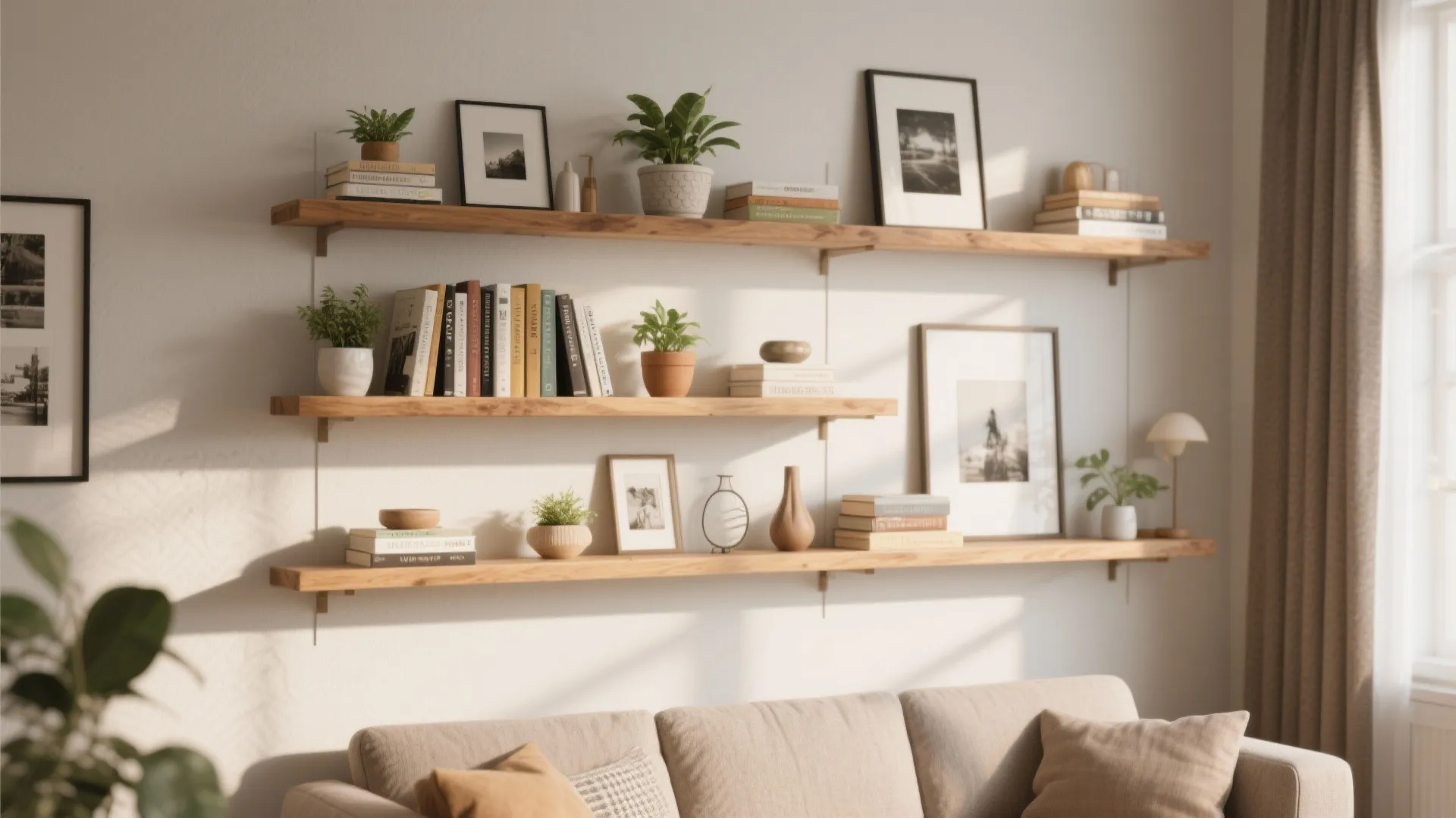 Floating shelves for layered display