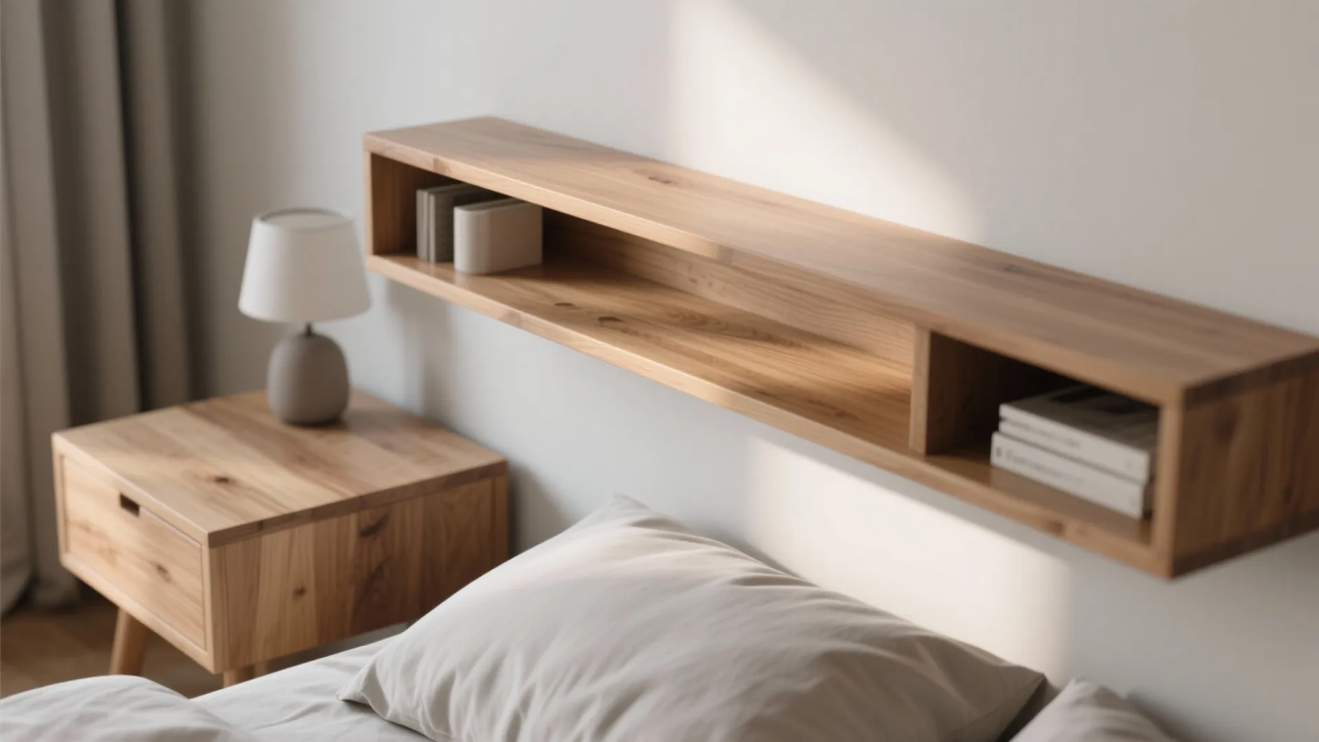 1. Floating Shelves Instead of Nightstands