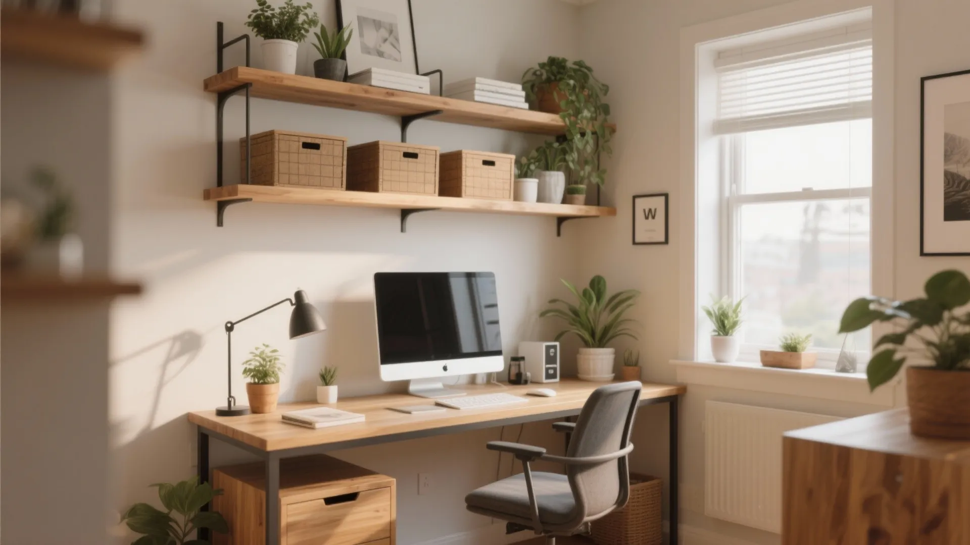 1. Floating Shelves for Vertical Storage