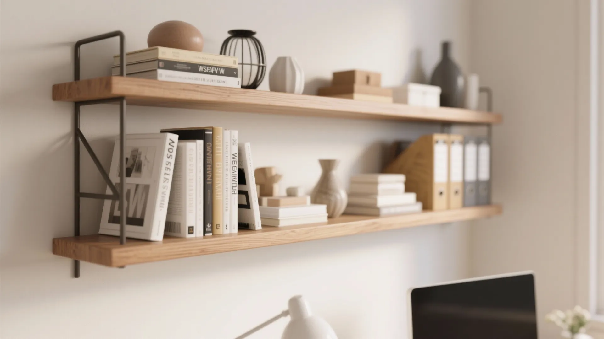 1. Floating Shelves for Vertical Storage