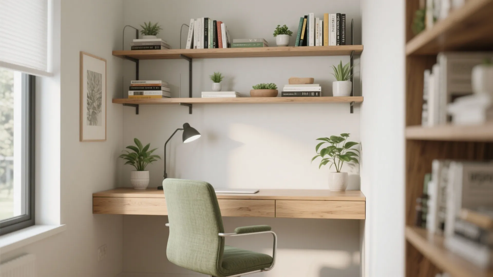 1. Floating shelves for vertical magic