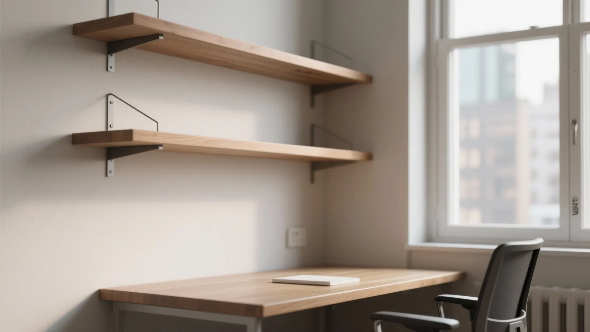 1. Floating Shelves with Hidden Mounts