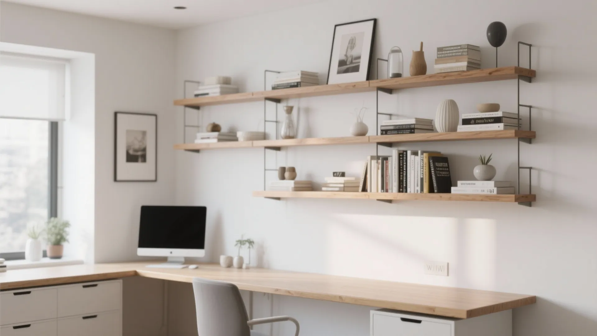 3. Floating Shelves Instead of Bookcases