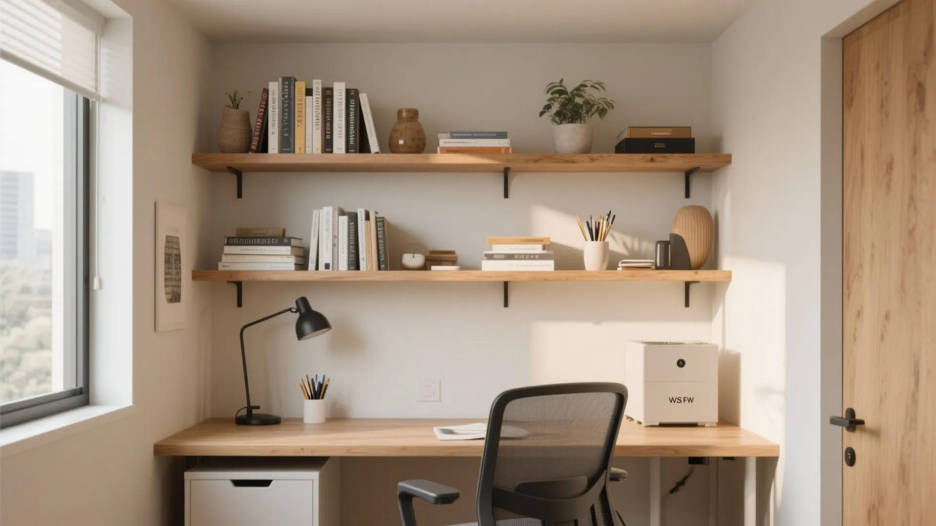 1. Floating Shelves for Vertical Storage