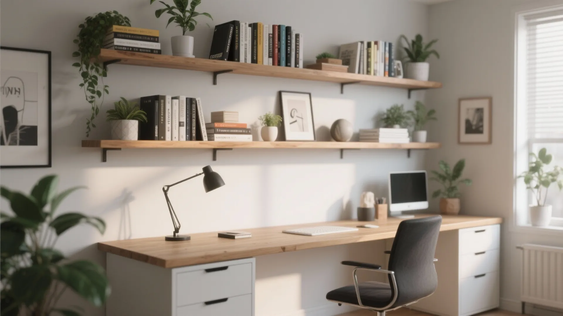 1. Floating Shelves with Personality