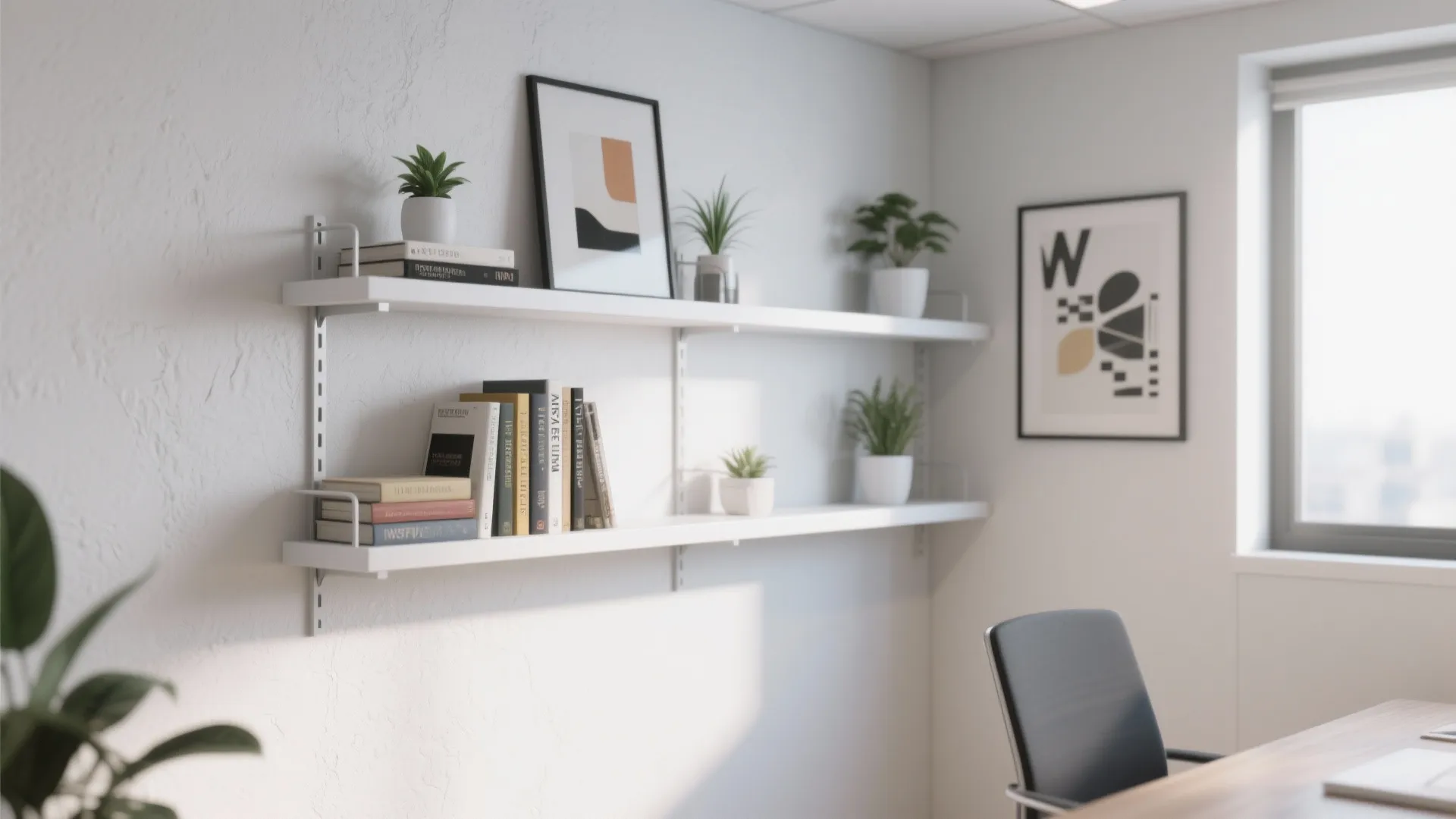 1. Floating Shelves for Vertical Storage