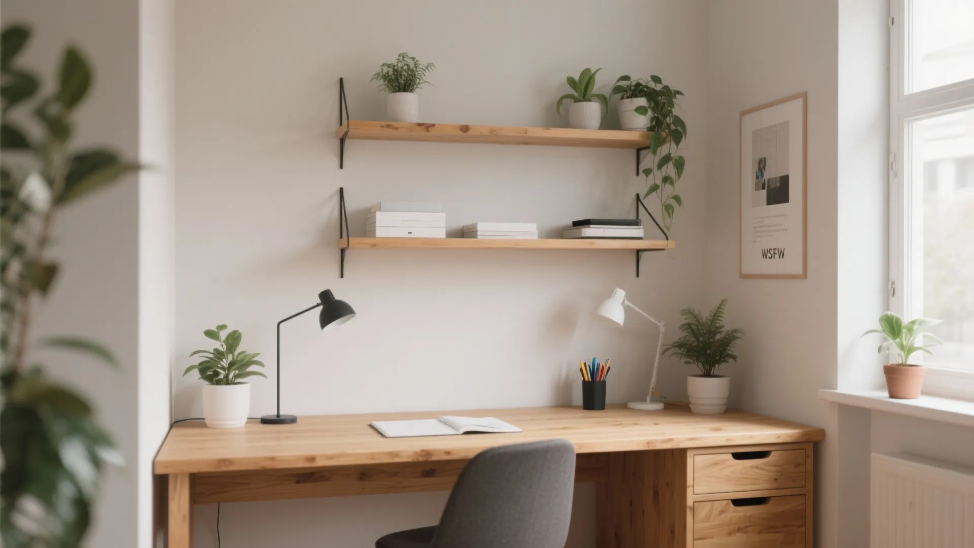 1. Floating Shelves for Vertical Storage