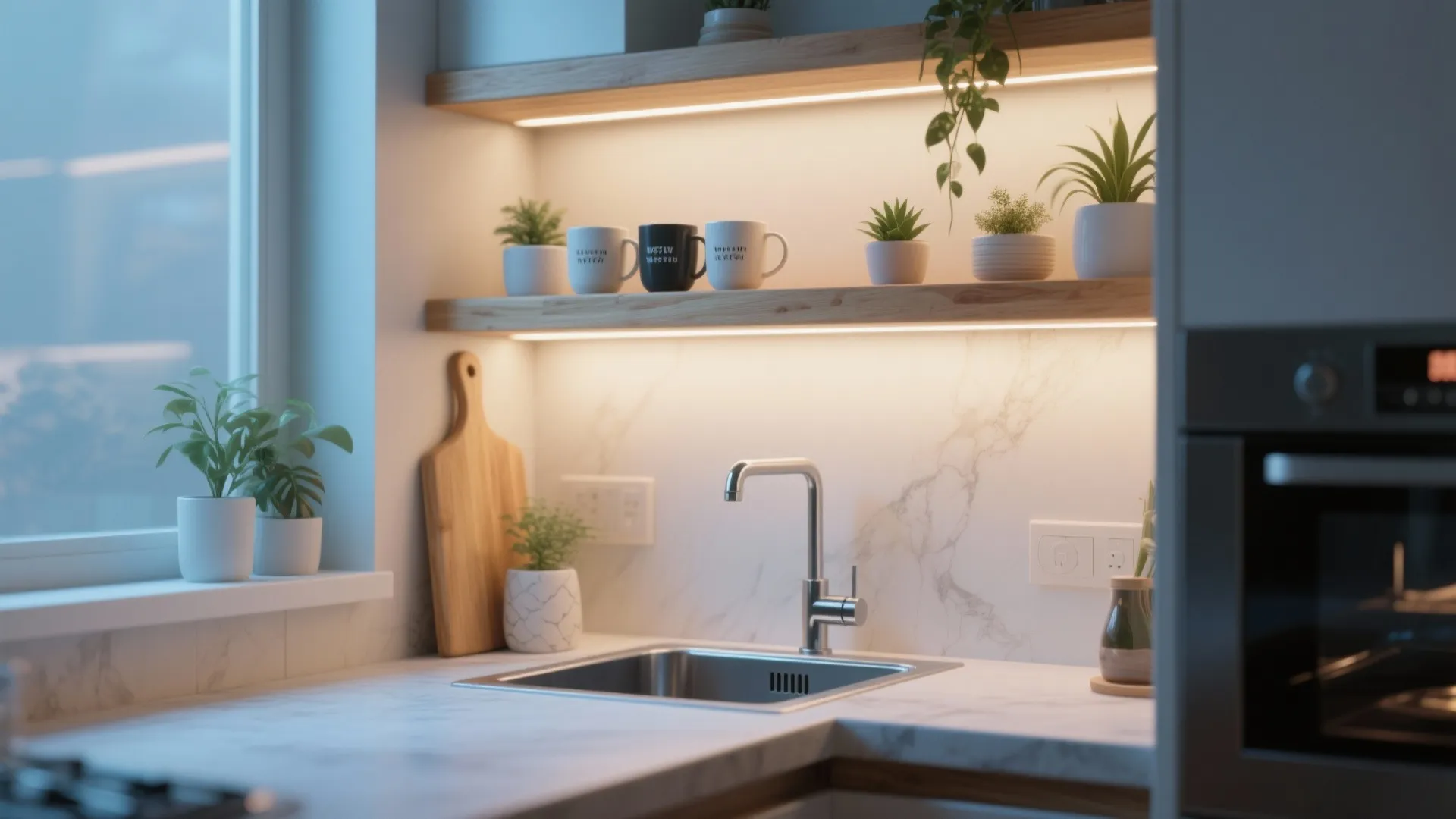 6. Floating Shelves Above the Sink