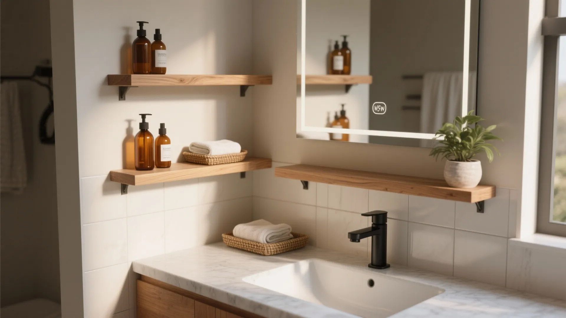 Floating Shelves Above the Sink