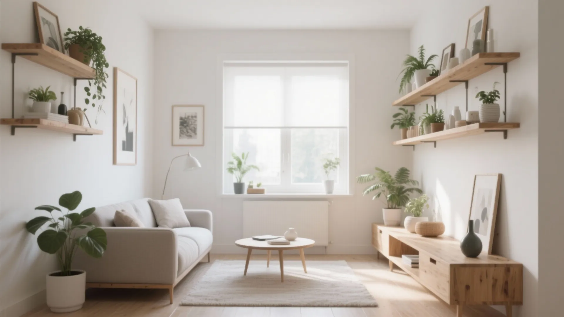 6. Floating Shelves for Light Storage