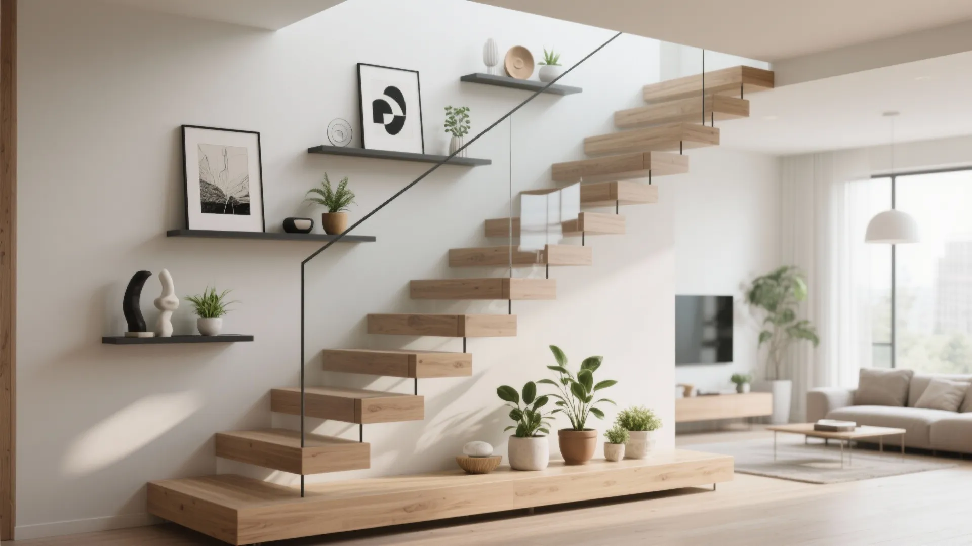 Floating Shelves for Art & Plants