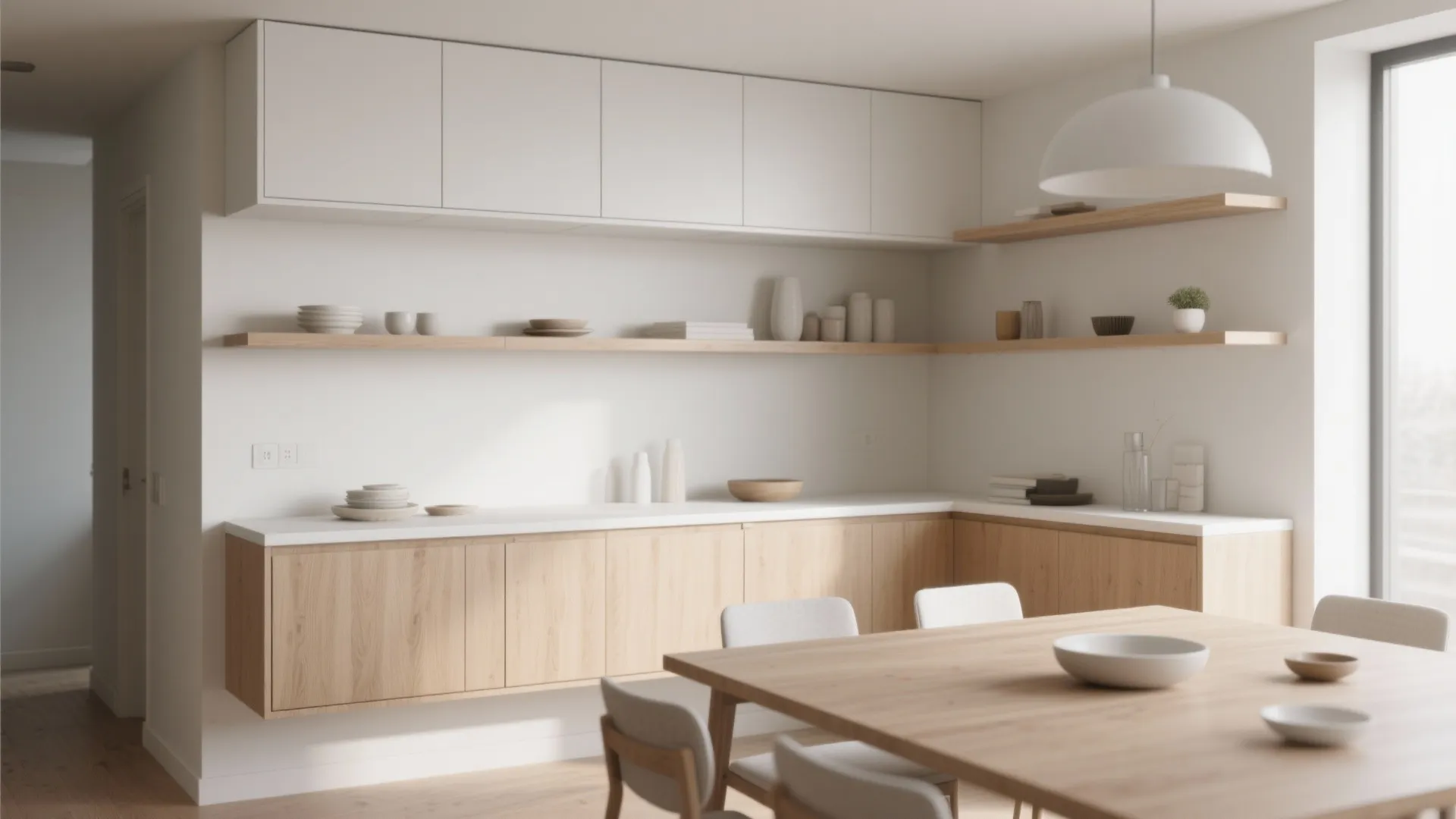 2. Floating Corner Shelves with Base Storage