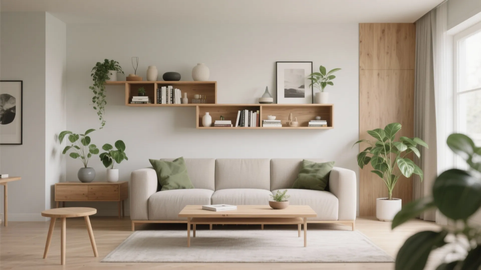 2. Floating shelves and wall-mounted storage