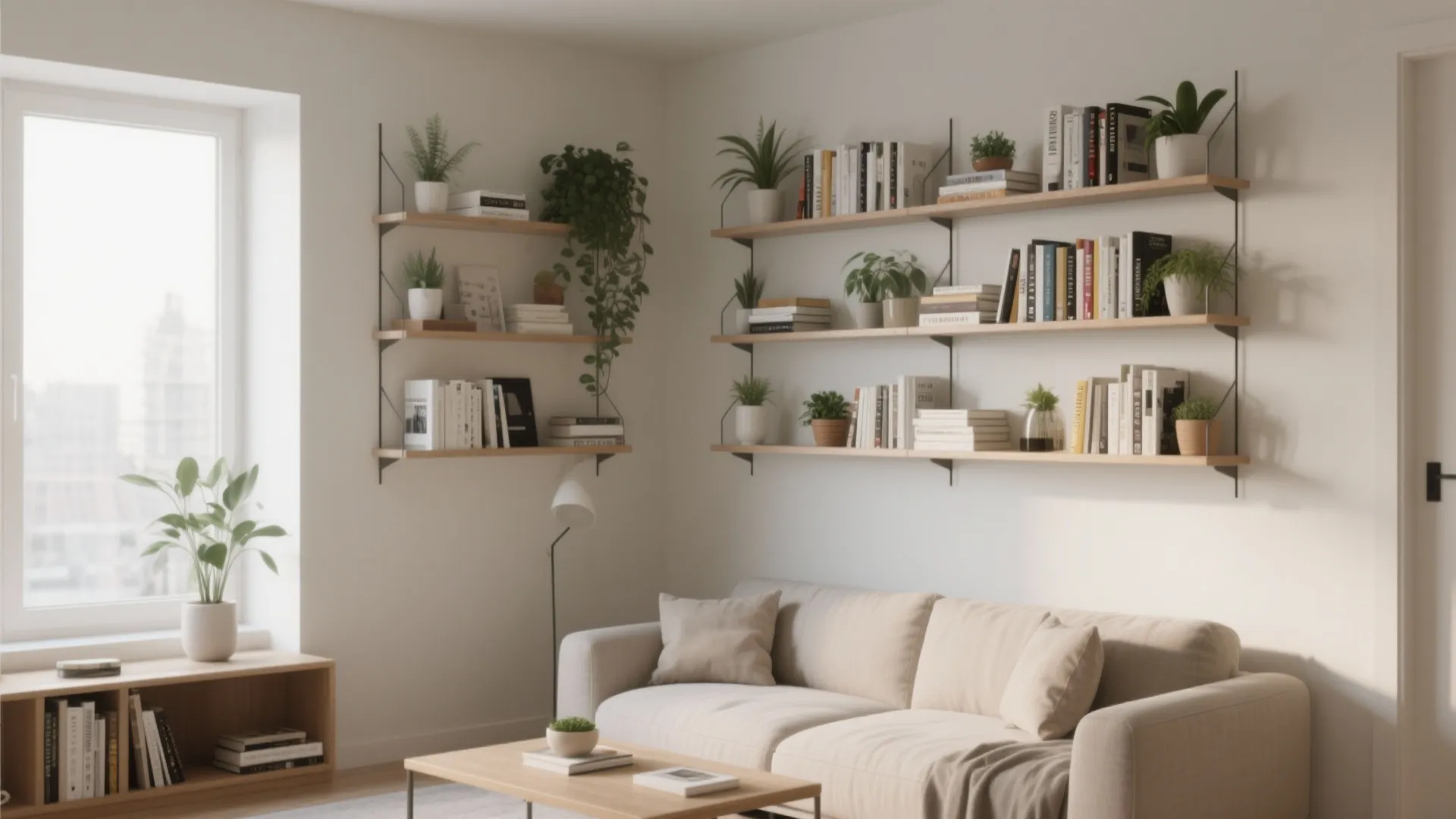 Floating Shelves for Vertical Storage
