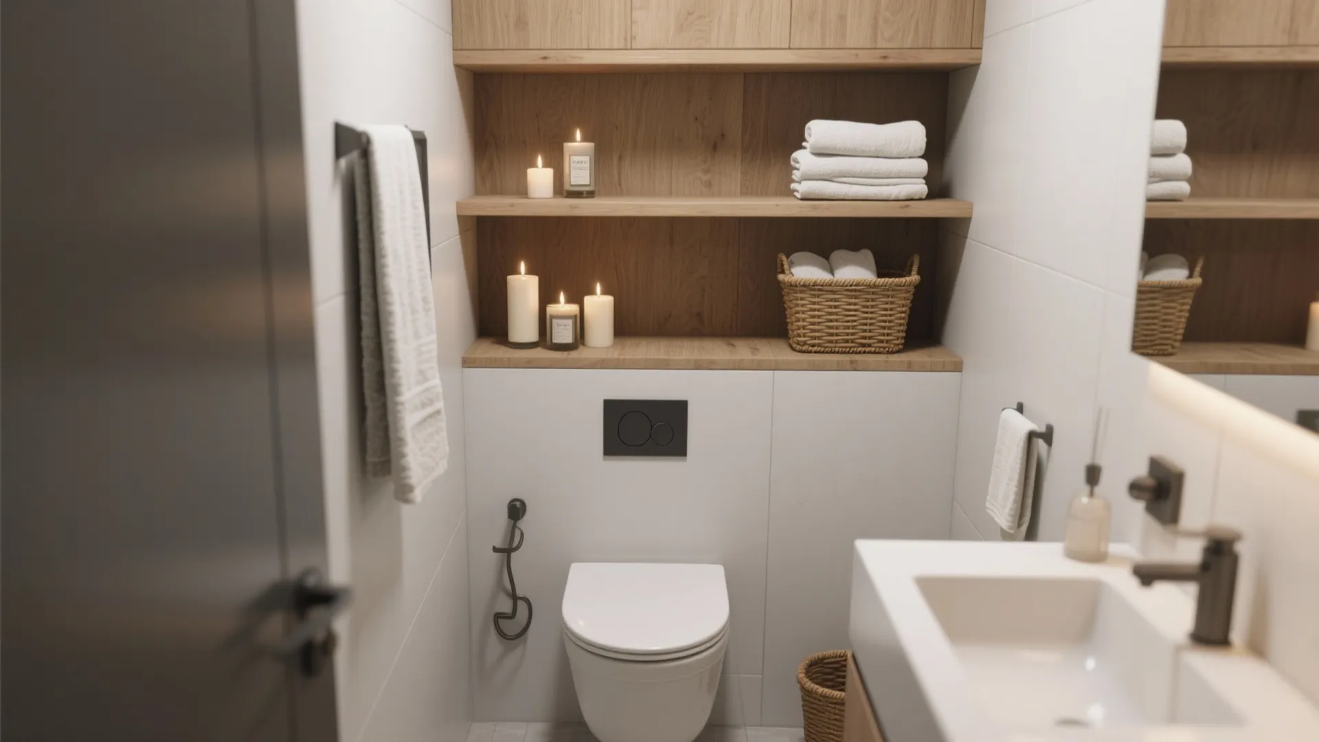 1. Floating Shelves Above the Toilet