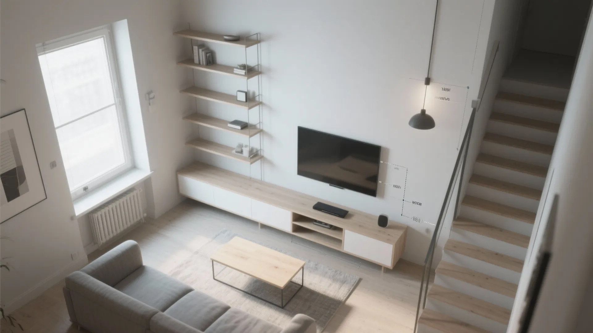 3. Slim consoles and floating shelves for a light look