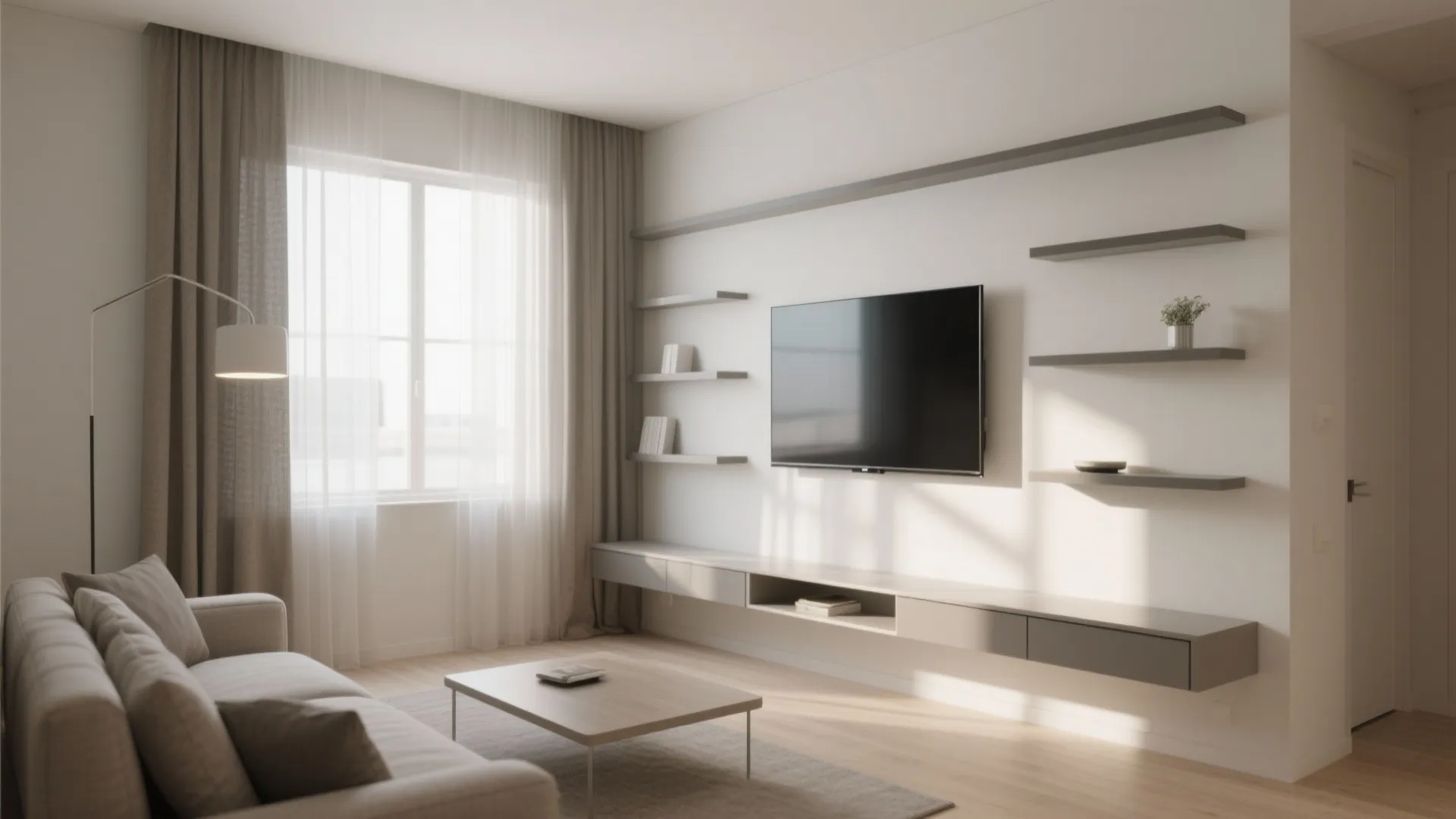 1. Minimalist Floating Shelves