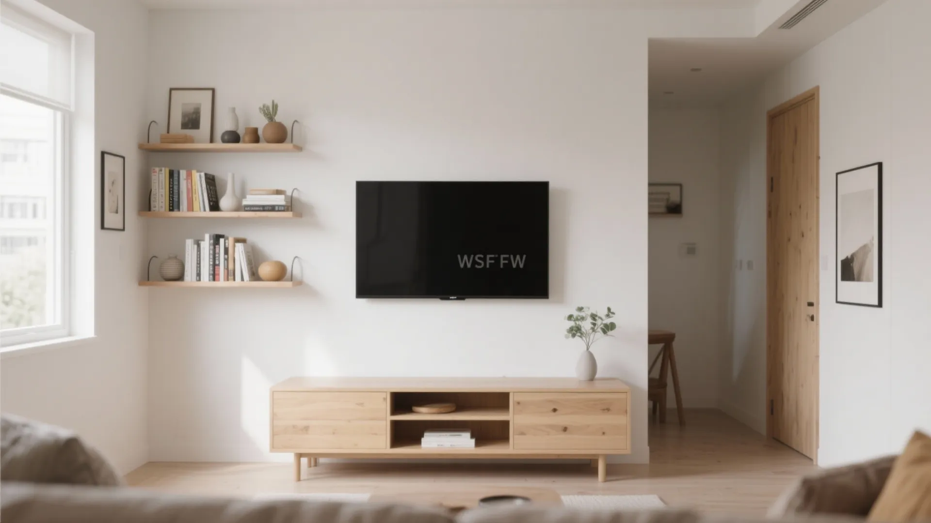 Floating Shelves as Storage Wall