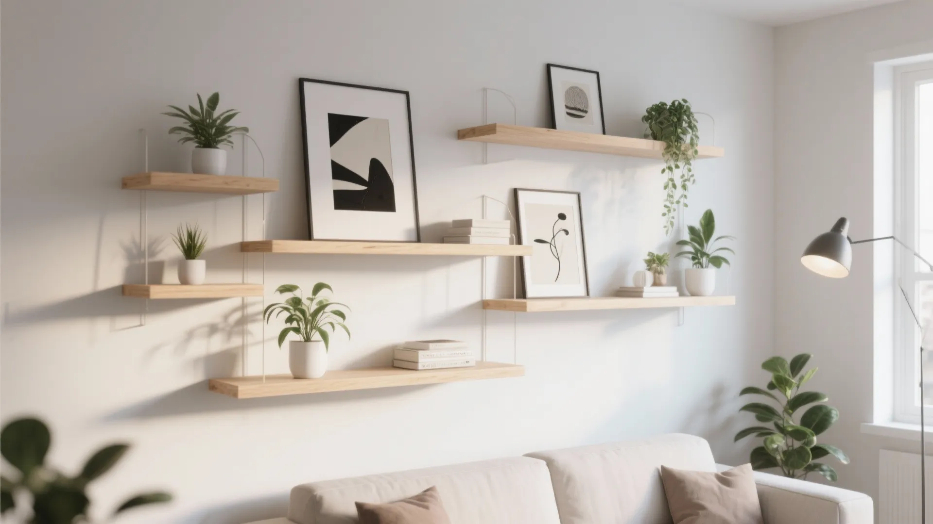 5. Floating Shelving Wall
