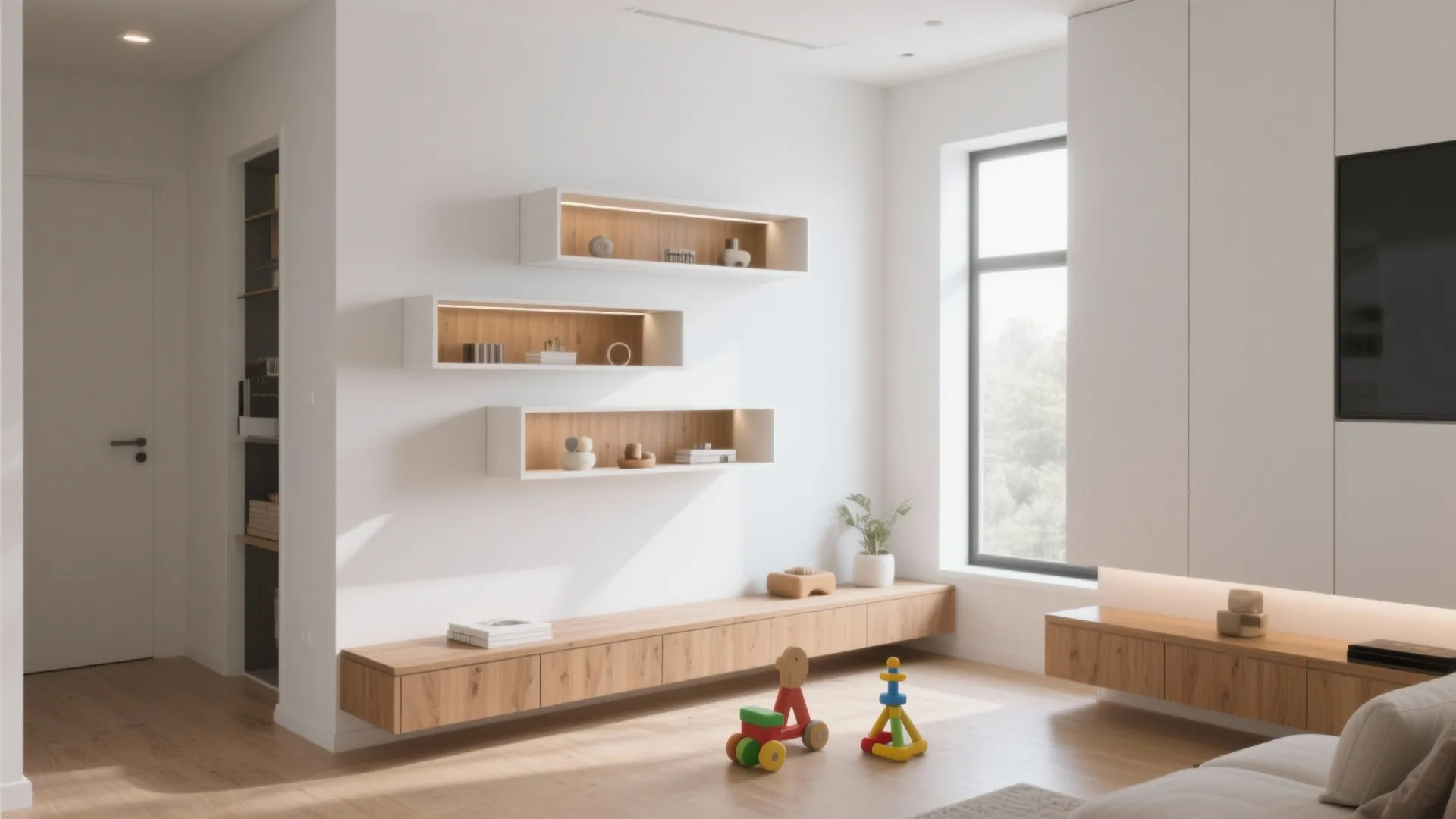 Floating Showcase Units for Space-Saving Elegance