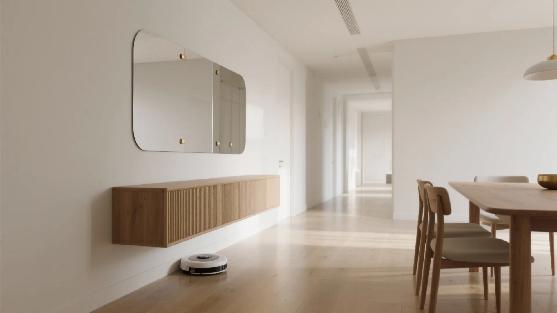 Floating sideboards and slim consoles