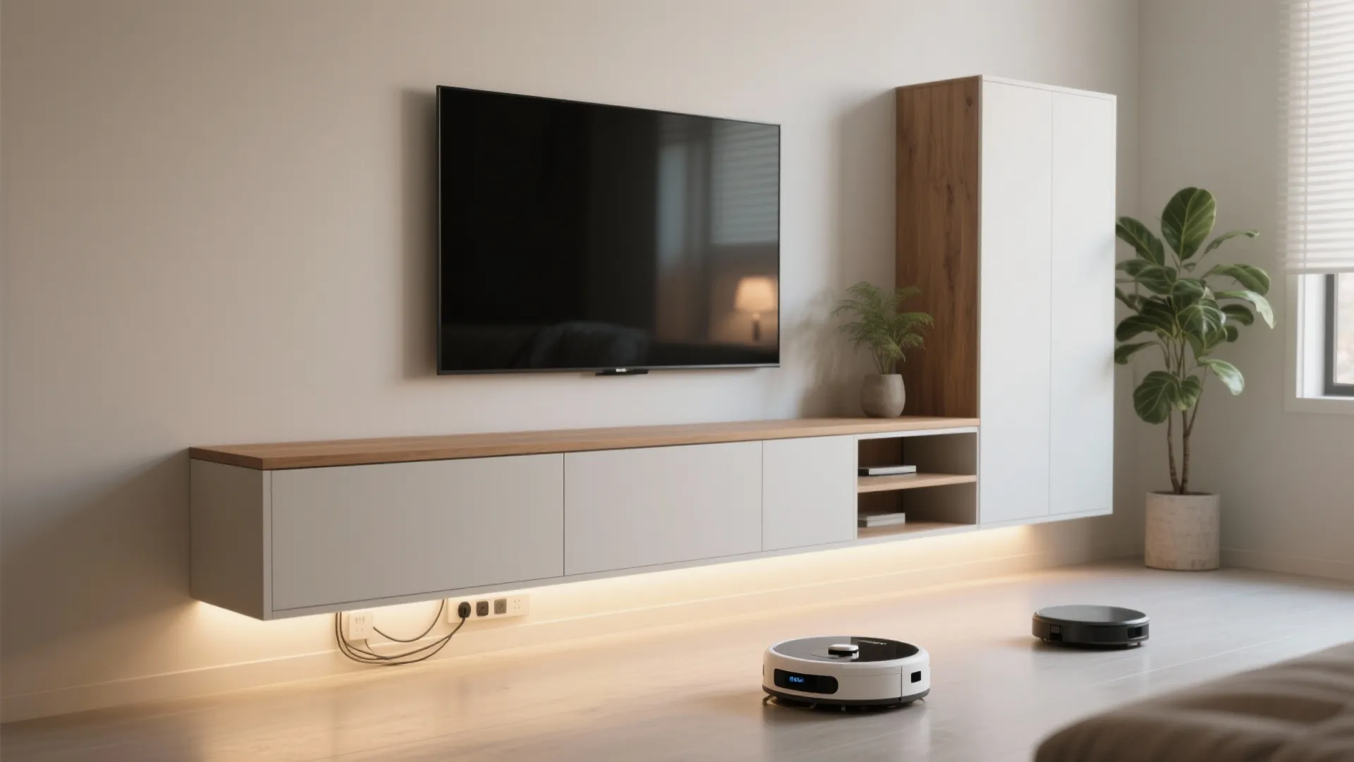 Floating Sideboard + Tall Cabinet Combo