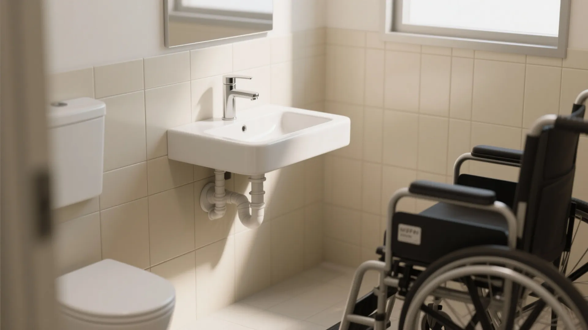 1. Wall-mounted sinks with knee clearance