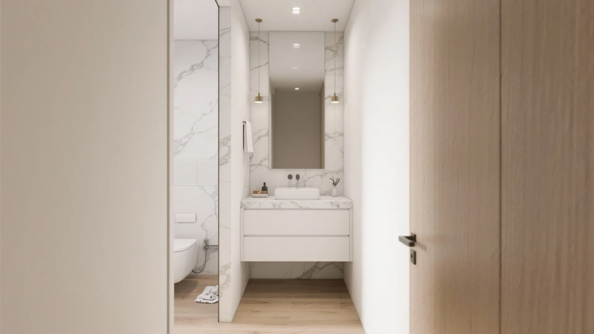 1. Slim Vanity with Floating Design