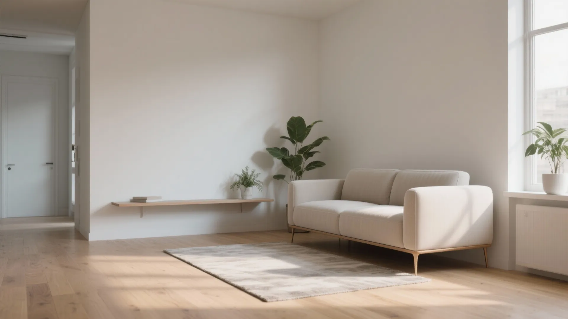 7. Floating Sofa with Visible Legs