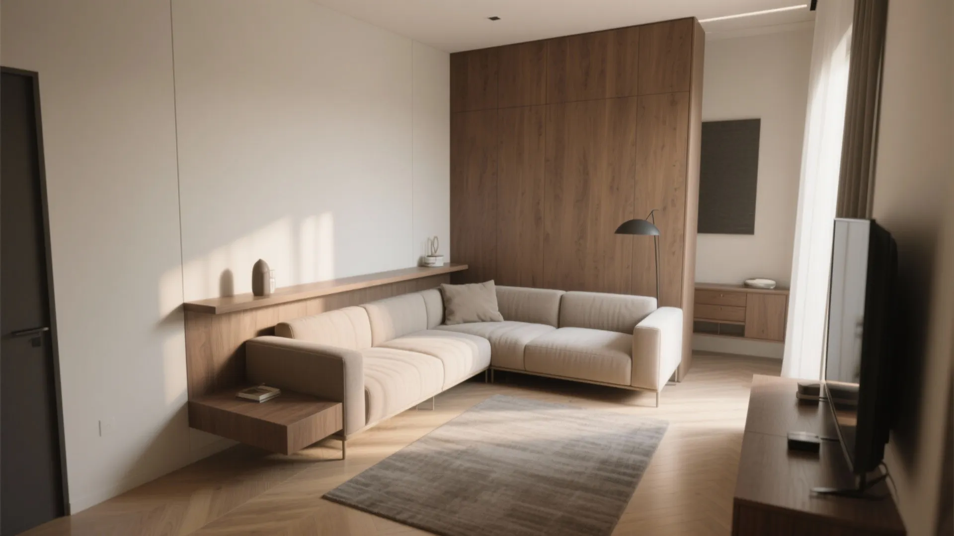 2. Float furniture and embrace angles