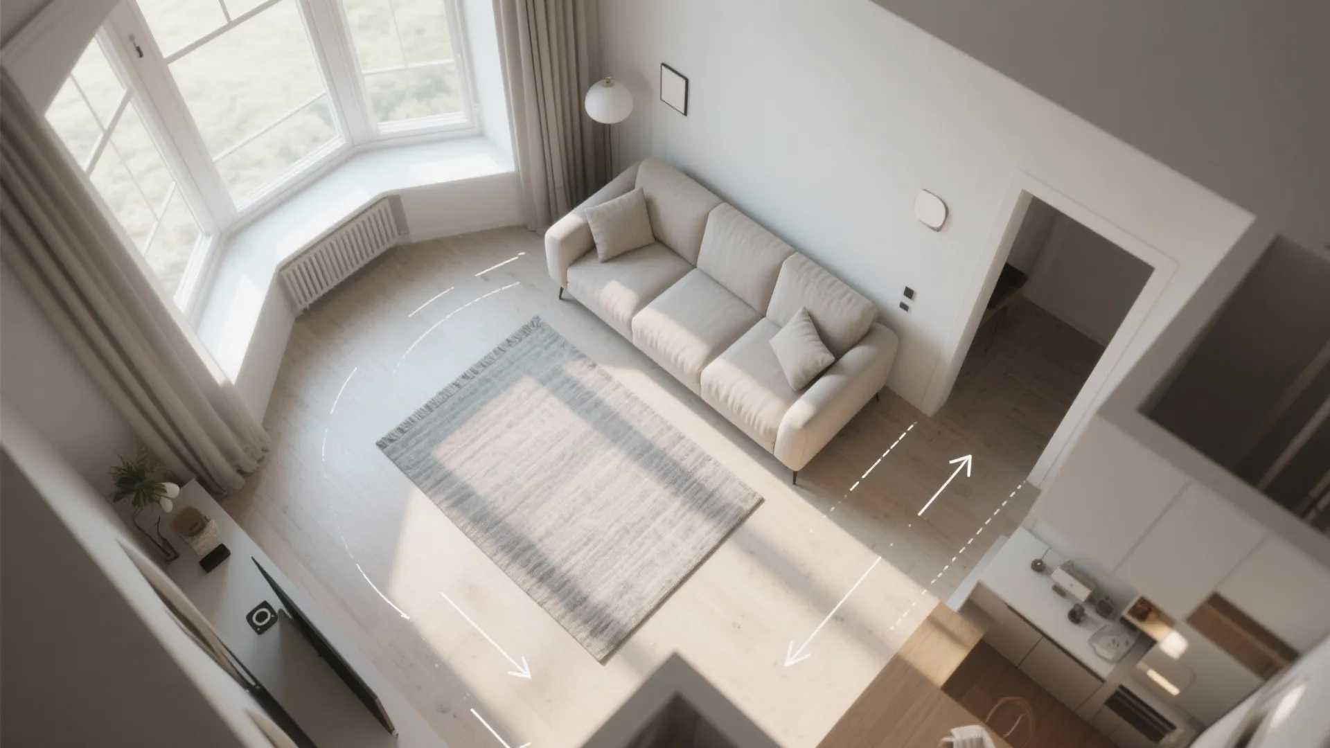 3. Keep sightlines open with floating furniture