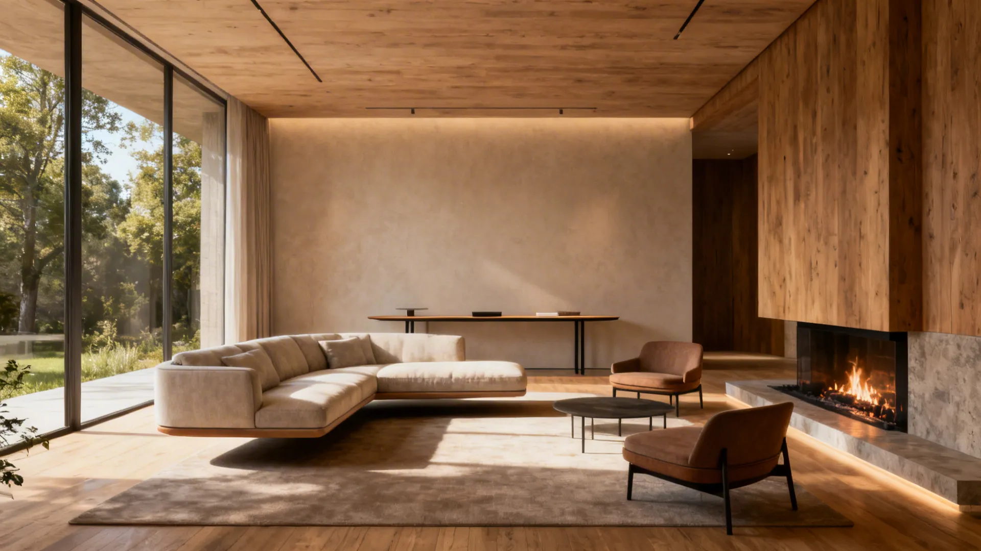 2. Floating Sofa with Layered Seating