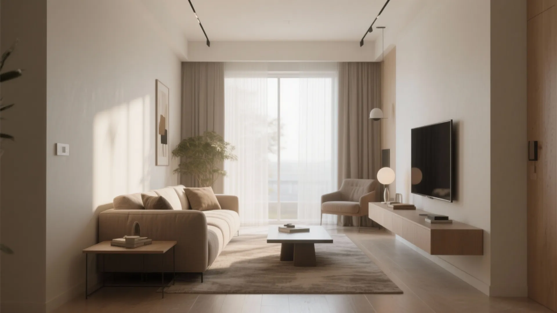 1. Floating Furniture with Clear Pathways