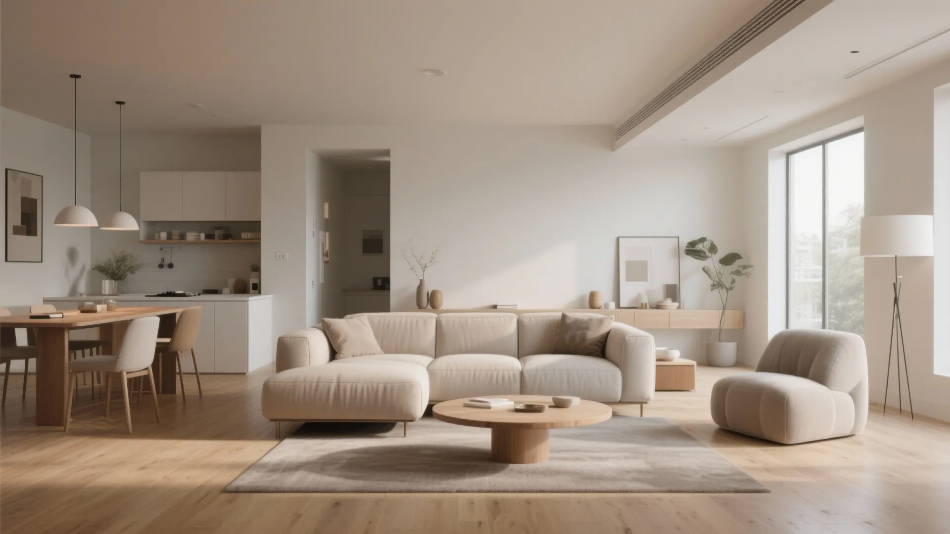 1. Floating Furniture Arrangement