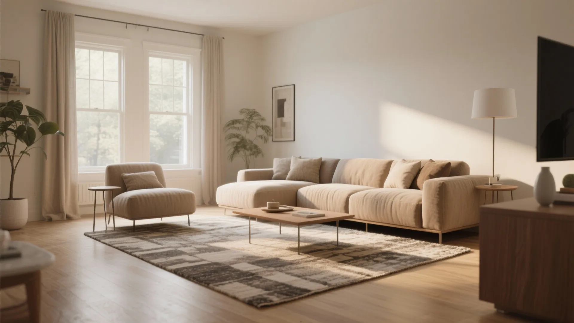 1. Floating Furniture Arrangement