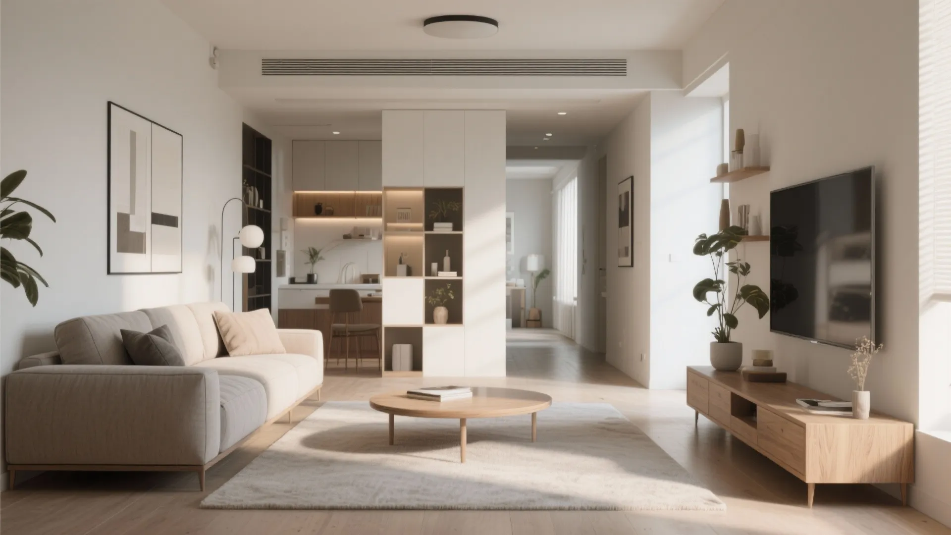 2. Floating furniture arrangements