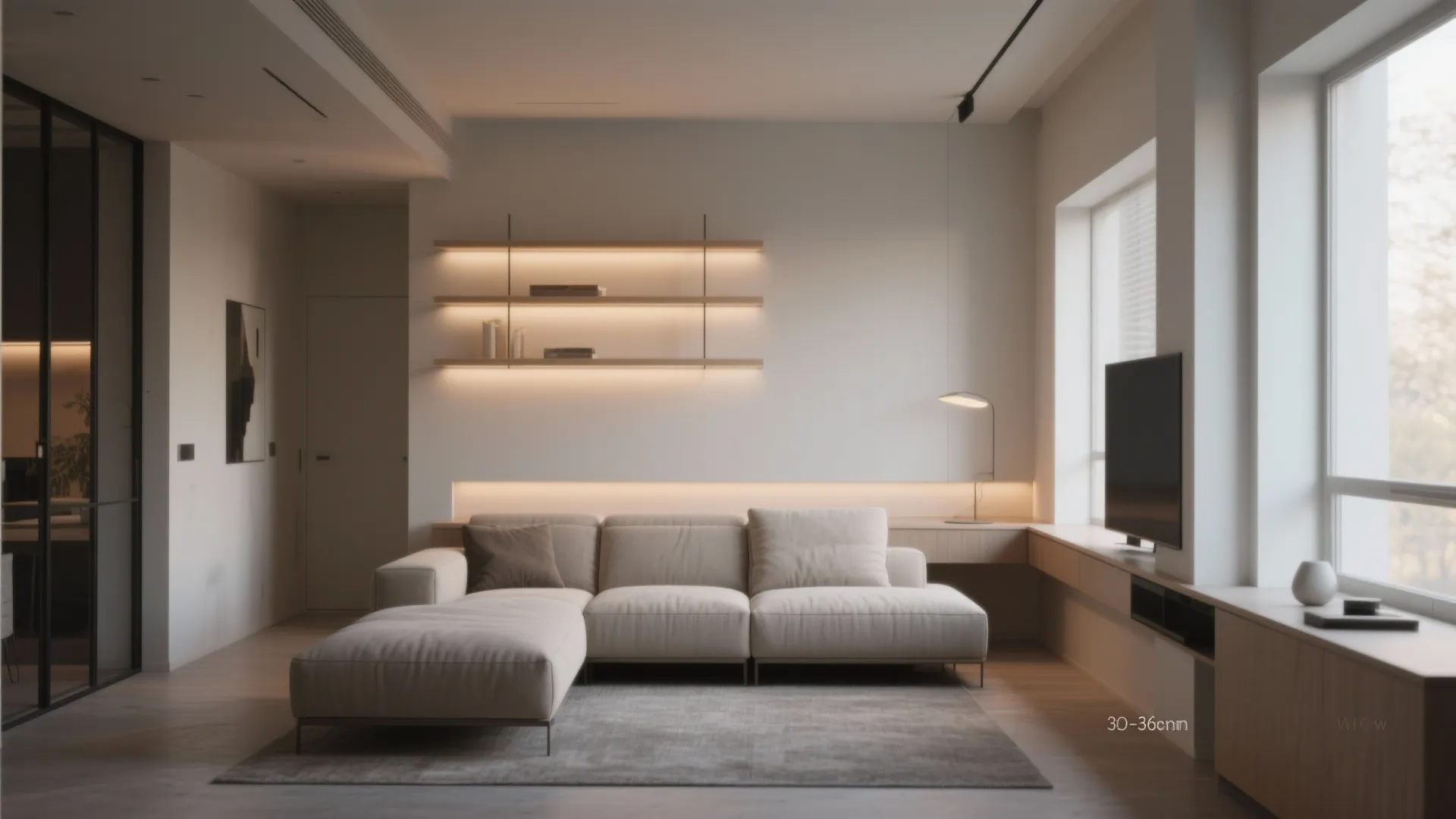 2. Float the Sofa to Create Pathways